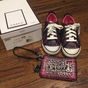 COACH sneakers with matching wristlet